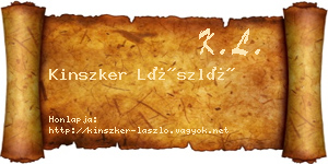 Kinszker László névjegykártya